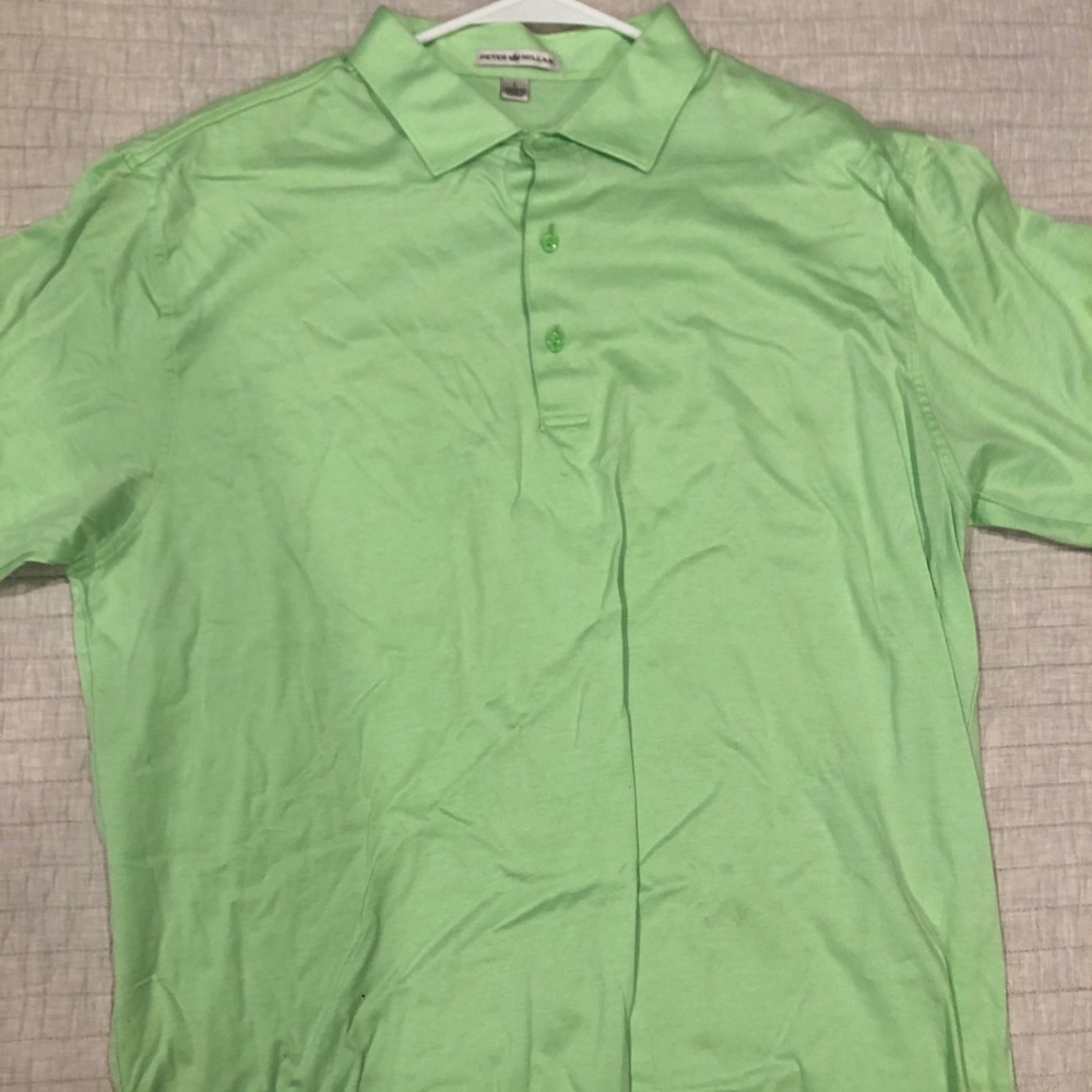 Peter Millar green collard shirt (Large)